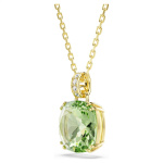 Millenia pendant Cushion cut, Green, 18K gold finish